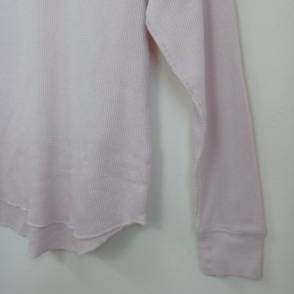 Everlane Waffle Knit Pullover Soft Pink High Neck Long Sleeve Top Womens size Sm - Picture 5 of 10